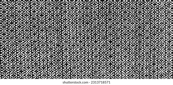 Monochrome texture composed of irregular graphic elements. Distressed uneven grunge background. Abstract vector illustration. Overlay for interesting effect and depth. Isolated on white background.