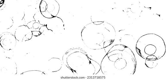 Monochrome texture composed of irregular graphic elements. Distressed uneven grunge background. Abstract vector illustration. Overlay for interesting effect and depth. Isolated on white background.