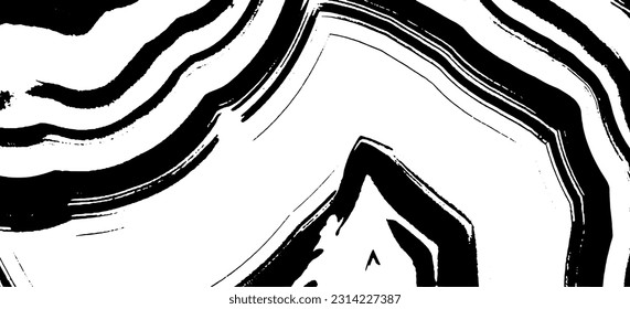 Monochrome texture composed of irregular graphic elements. Distressed uneven grunge background. Abstract vector illustration. Overlay for interesting effect and depth. Isolated on white background.