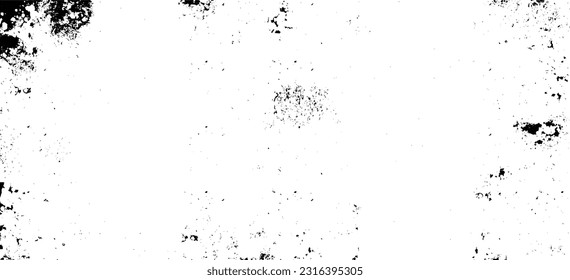 Monochrome texture composed of irregular graphic elements. Distressed uneven grunge background. Abstract vector illustration. Overlay for interesting effect and depth. Isolated on white background.