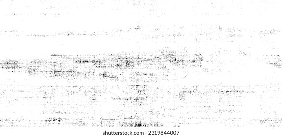 Monochrome texture composed of irregular graphic elements. Distressed uneven grunge background. Abstract vector illustration. Overlay for interesting effect and depth. Isolated on white background.