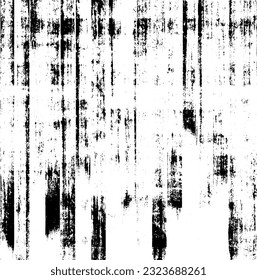 Monochrome texture composed of irregular graphic elements. Distressed uneven grunge background. Abstract vector illustration. Overlay for interesting effect and depth. Isolated on white background.