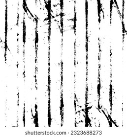 Monochrome texture composed of irregular graphic elements. Distressed uneven grunge background. Abstract vector illustration. Overlay for interesting effect and depth. Isolated on white background.