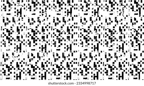 Textura monocroma compuesta de elementos gráficos irregulares. Antecedentes desiguales. Ilustración del vector abstracto. Superposición para el efecto interesante y la profundidad. Aislado sobre fondo blanco.