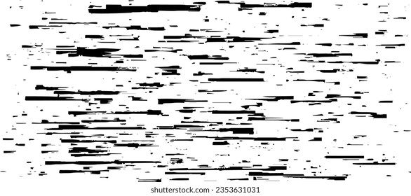 Monochrome Textur aus unregelmäßigen grafischen Elementen. Unruhestifter ungleicher brüchiger Hintergrund. Abstrakte Vektorgrafik. Overlay für interessante Wirkung und Tiefe. Einzeln auf weißem Hintergrund.