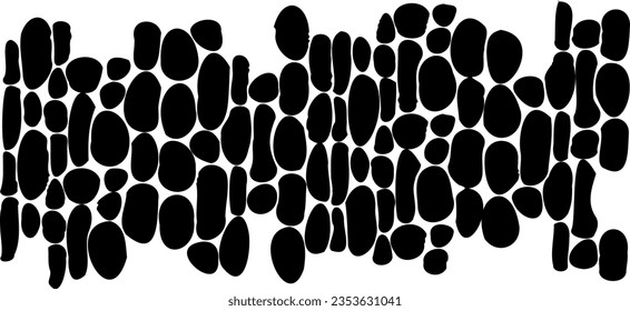 Monochrome Textur aus unregelmäßigen grafischen Elementen. Unruhestifter ungleicher brüchiger Hintergrund. Abstrakte Vektorgrafik. Overlay für interessante Wirkung und Tiefe. Einzeln auf weißem Hintergrund.