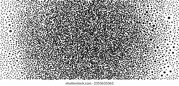 Monochrome texture composed of irregular graphic elements. Distressed uneven grunge background. Abstract vector illustration. Overlay for interesting effect and depth. Isolated on white background.