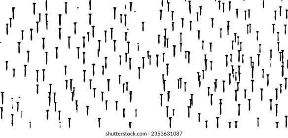 Monochrome texture composed of irregular graphic elements. Distressed uneven grunge background. Abstract vector illustration. Overlay for interesting effect and depth. Isolated on white background.