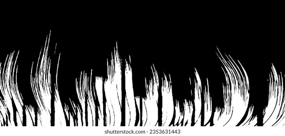 Monochrome texture composed of irregular graphic elements. Distressed uneven grunge background. Abstract vector illustration. Overlay for interesting effect and depth. Isolated on white background.
