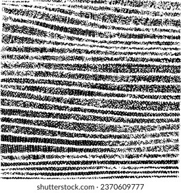 Monochrome texture composed of irregular graphic elements. Distressed uneven grunge background. Abstract vector illustration. Overlay for interesting effect and depth. Isolated on white background.
