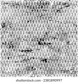 Textura monocroma compuesta de elementos gráficos irregulares. Antecedentes desiguales. Ilustración del vector abstracto. Superposición para el efecto interesante y la profundidad. Aislado sobre fondo blanco.