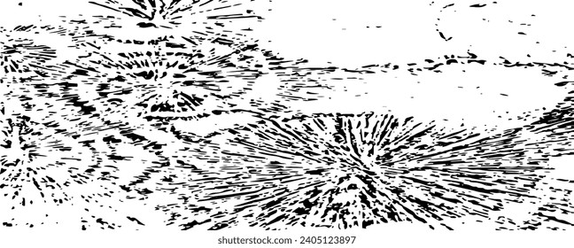 Monochrome texture composed of irregular graphic elements. Distressed uneven grunge background. Abstract vector illustration. Overlay for interesting effect and depth. Isolated on white background.