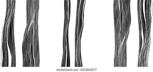 Monochrome texture composed of irregular graphic elements. Distressed uneven grunge background. Abstract vector illustration. Overlay for interesting effect and depth. Isolated on white background.