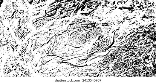 Textura monocroma compuesta de elementos gráficos irregulares. Antecedentes desiguales. Ilustración del vector abstracto. Superposición para el efecto interesante y la profundidad. Aislado sobre fondo blanco.