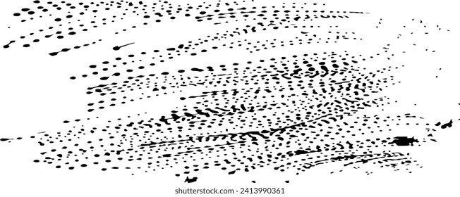 Textura monocroma compuesta de elementos gráficos irregulares. Antecedentes desiguales. Ilustración del vector abstracto. Superposición para el efecto interesante y la profundidad. Aislado sobre fondo blanco.