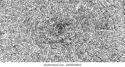 Monochrome texture composed of irregular graphic elements. Distressed uneven grunge background. Abstract vector illustration. Overlay for interesting effect and depth. Isolated on white background.