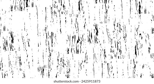 Monochrome texture composed of irregular graphic elements. Distressed uneven grunge background. Abstract vector illustration. Overlay for interesting effect and depth. Isolated on white background.