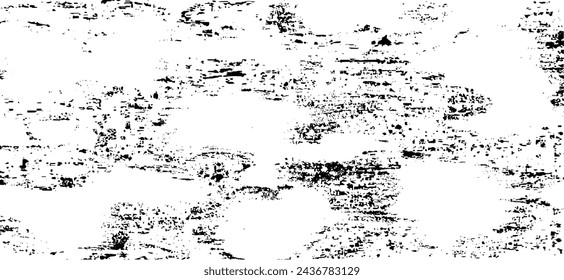 Textura monocromática compuesta por elementos gráficos irregulares. Fondo de grunge desigual angustiado. Ilustración abstracta del vector. Superposición para un efecto y una profundidad interesantes. Aislado sobre fondo blanco.