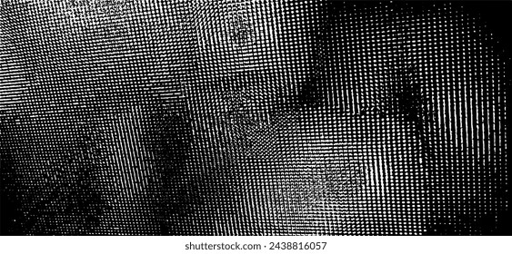 Textura monocromática compuesta por elementos gráficos irregulares. Fondo de grunge desigual angustiado. Ilustración abstracta del vector. Superposición para un efecto y una profundidad interesantes. Aislado sobre fondo blanco.