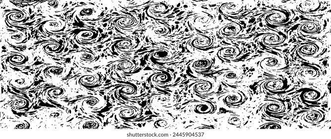 Textura monocromática compuesta por Elementos gráficos irregulares. Fondo de grunge desigual angustiado. Abstractas Ilustración vectorial. Superposición para un efecto y una profundidad interesantes. Aislado sobre fondo blanco.