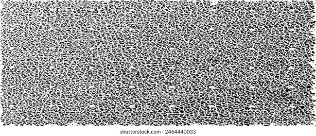 Monochrome texture composed of irregular graphic elements. Distressed uneven grunge background. Abstract vector illustration. Overlay for interesting effect and depth. Isolated on white background.