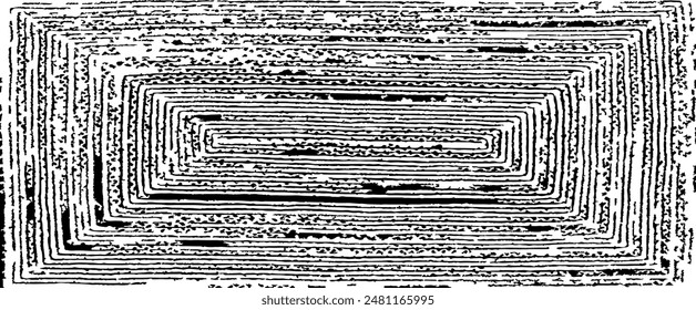 Monochrome texture composed of irregular graphic elements. Distressed uneven grunge background. Abstract vector illustration. Overlay for interesting effect and depth. Isolated on white background.