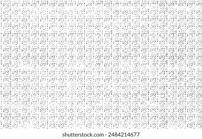 Monochrome Textur aus unregelmäßigen grafischen Elementen. Bedrückter unebener Grunge Hintergrund. Abstrakte Vektorillustration. Overlay für interessante Wirkung und Tiefe. Isoliert auf weißem Hintergrund.