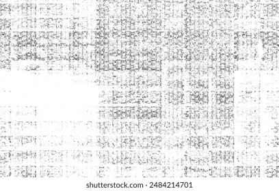 Monochrome texture composed of irregular graphic elements. Distressed uneven grunge background. Abstract vector illustration. Overlay for interesting effect and depth. Isolated on white background.
