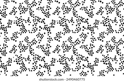 Monochrome Textur aus unregelmäßigen grafischen Elementen. Bedrückter unebener Grunge Hintergrund. Abstrakte Vektorillustration. Overlay für interessante Wirkung und Tiefe. Isoliert auf weißem Hintergrund.