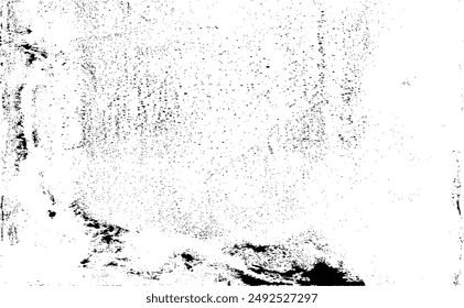 Textura monocromática compuesta por Elementos gráficos irregulares. Fondo de grunge desigual angustiado. Abstractas Ilustración vectorial. Superposición para un efecto y una profundidad interesantes. Aislado sobre fondo blanco.
