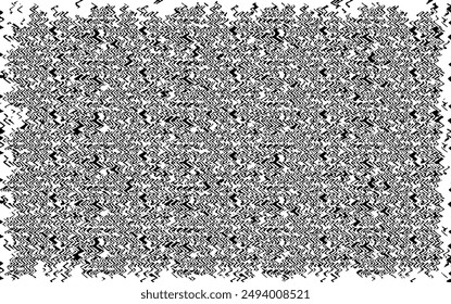Textura monocromática compuesta por Elementos gráficos irregulares. Fondo de grunge desigual angustiado. Abstractas Ilustración vectorial. Superposición para un efecto y una profundidad interesantes. Aislado sobre fondo blanco.