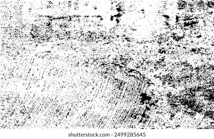 Monochrome Textur aus unregelmäßigen grafischen Elementen. Unregelmäßiger, unebener Hintergrund. Abstrakte Vektorgrafik. Overlay für interessante Wirkung und Tiefe. Einzeln auf weißem Hintergrund.