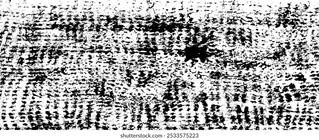 Textura monocromática compuesta por Elementos gráficos irregulares. Angustiado fondo grunge desigual. Ilustración vectorial Abstractas. Superposición para un efecto y profundidad interesantes. Aislado sobre fondo blanco.