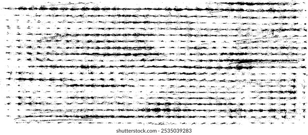 Textura monocromática composta por elementos gráficos irregulares. Fundo grunge irregular angustiado. Ilustração vetorial abstrata. Sobreposição para efeito e profundidade interessantes. Isolado no fundo branco.