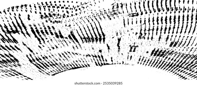 Textura monocromática composta por elementos gráficos irregulares. Fundo grunge irregular angustiado. Ilustração vetorial abstrata. Sobreposição para efeito e profundidade interessantes. Isolado no fundo branco.