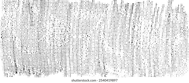 Monochrome texture composed of irregular graphic elements. Distressed uneven grunge background. Abstract vector illustration. Overlay for interesting effect and depth. Isolated on white background.