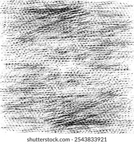 Textura monocromática compuesta por Elementos gráficos irregulares. Angustiado fondo grunge desigual. Ilustración vectorial Abstractas. Superposición para un efecto y profundidad interesantes. Aislado sobre fondo blanco.