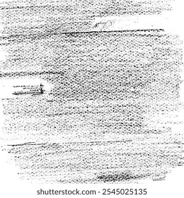 Textura monocromática composta por elementos gráficos irregulares. Fundo grunge irregular angustiado. Ilustração vetorial abstrata. Sobreposição para efeito e profundidade interessantes. Isolado no fundo branco.