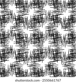 Textura monocromática composta por elementos gráficos irregulares. Fundo grunge irregular angustiado. Ilustração vetorial abstrata. Sobreposição para efeito e profundidade interessantes. Isolado no fundo branco.