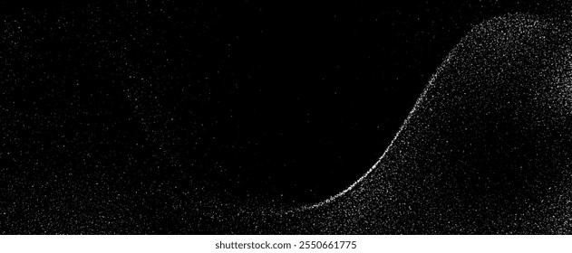 Monochrome Textur aus unregelmäßigen grafischen Elementen. Unregelmäßiger, unebener Hintergrund. Abstrakte Vektorgrafik. Overlay für interessante Wirkung und Tiefe. Einzeln auf weißem Hintergrund.