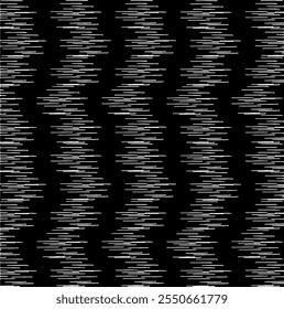Monochrome texture composed of irregular graphic elements. Distressed uneven grunge background. Abstract vector illustration. Overlay for interesting effect and depth. Isolated on white background.