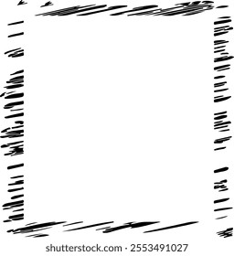 Monochrome texture composed of irregular graphic elements. Distressed uneven grunge background. Abstract vector illustration. Overlay for interesting effect and depth. Isolated on white background.