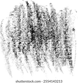 Monochrome texture composed of irregular graphic elements. Distressed uneven grunge background. Abstract vector illustration. Overlay for interesting effect and depth. Isolated on white background.