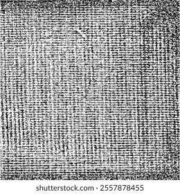 Monochrome texture composed of irregular graphic elements. Distressed uneven grunge background. Abstract vector illustration. Overlay for interesting effect and depth. Isolated on white background.