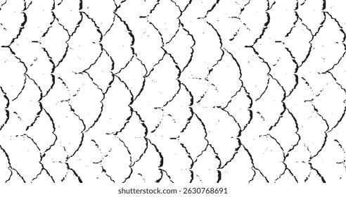Monochrome texture composed of irregular graphic elements. Distressed uneven grunge background. Abstract vector illustration. Overlay for interesting effect and depth. Isolated on white background.
