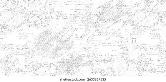 Textura monocromática compuesta por Elementos gráficos irregulares. Angustiado fondo grunge desigual. Ilustración vectorial Abstractas. Superposición para un efecto y profundidad interesantes. Aislado sobre fondo blanco.