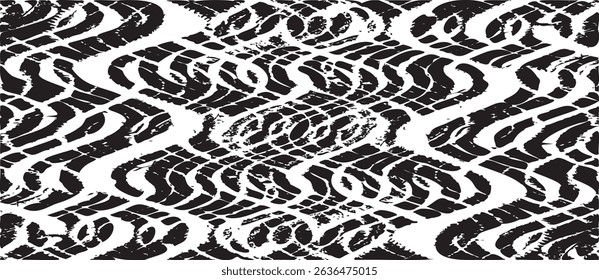 Monochrome texture composed of irregular graphic elements. Distressed uneven grunge background. Abstract vector illustration. Overlay for interesting effect and depth. Isolated on white background.