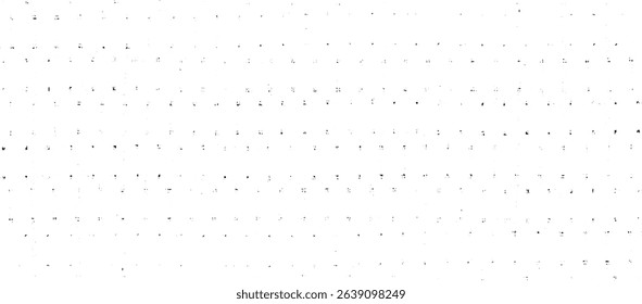 Monochrome texture composed of irregular graphic elements. Distressed uneven grunge background. Abstract vector illustration. Overlay for interesting effect and depth. Isolated on white background.