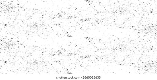 Textura monocromática composta por elementos gráficos irregulares. Fundo grunge irregular angustiado. Ilustração vetorial abstrata. Sobreposição para efeito e profundidade interessantes. Isolado no fundo branco.