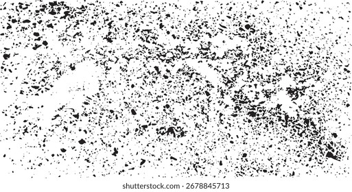 Textura monocromática compuesta por Elementos gráficos irregulares. Angustiado fondo grunge desigual. Ilustración vectorial Abstractas. Superposición para un efecto y profundidad interesantes. Aislado sobre fondo blanco.
